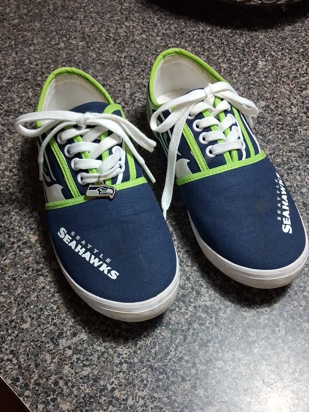 Seattle Seahawks Navy & Green Women's Canvas Sneakers